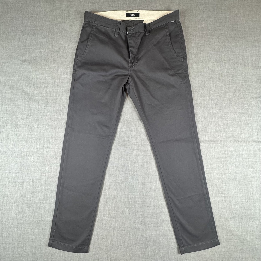 Vans Pants Mens 34x32 Gray Slim Stretch Canvas Chino Casual Skate Streetwear